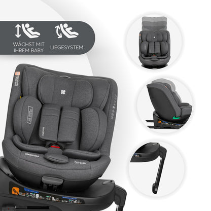 KikkaBoo i-SECURE 360° pöörlev turvatool 0–36 kg / 40–150 cm, tumehall