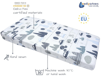 Medi Partners 3-osaline beebivoodi lina komplekt, 60 × 120 cm, 100% puuvill