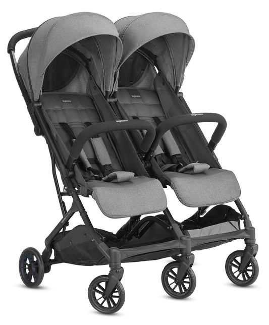 Inglesina Twin Sketch kahekohaline jalutuskäru, hall, ultrakerge ja kompaktne