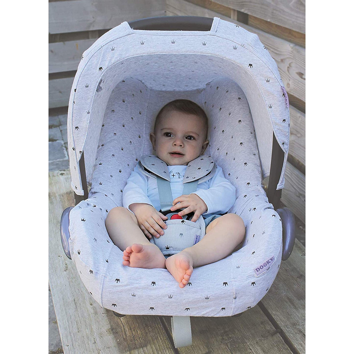 Dooky universaalsed turvavöö pehmendused “Dandelion” – beebitoolile, vankrile ja turvatoolile, valged