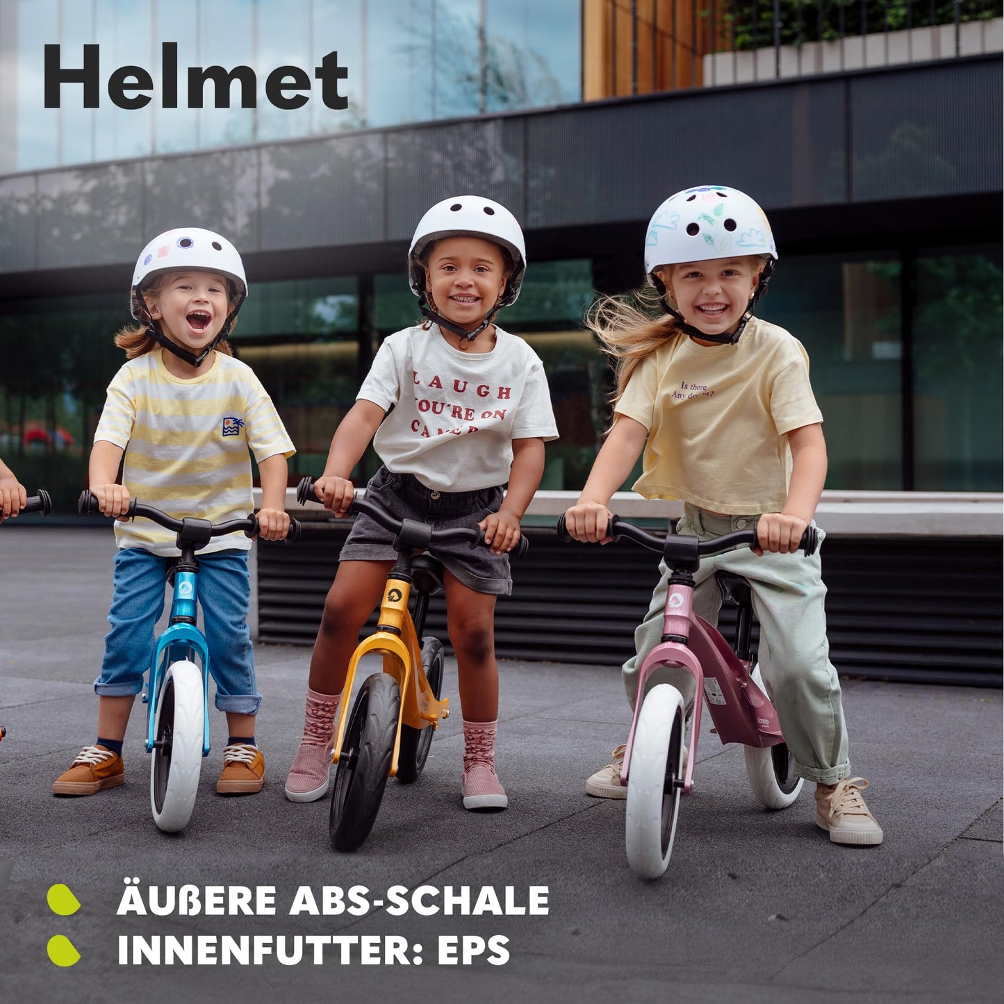 Lionelo Helmet laste kiiver, reguleeritav 50-56 cm, lõuakaitsega, valge