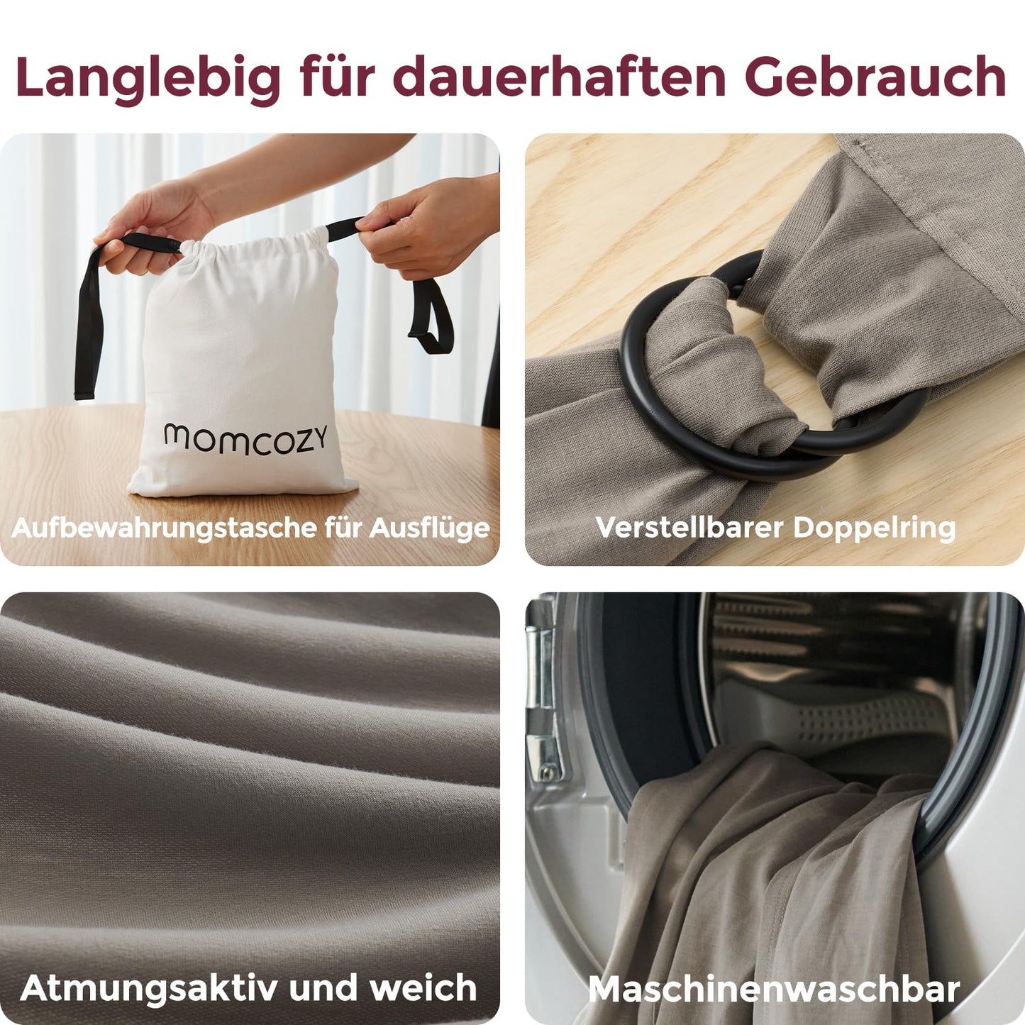 Momcozy eelseotav kandelina, kohvipruun, 3,6-15 kg