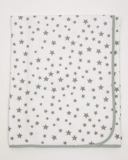 Ti TIN beebitekk 80 × 80 cm – hallide tähtedega, 100% puuvill