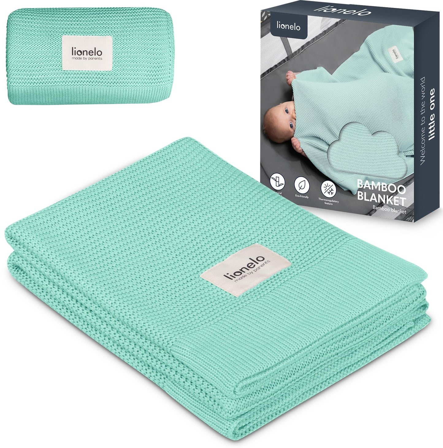 lionelo musliintekk Bamboo Baby Blanket 100 x 75 cm, münt