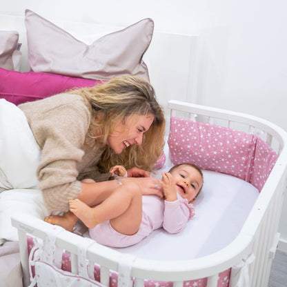 babybay voodipehmendus mudelitele Maxi, Boxspring, Comfort ja Comfort Plus, valge Sand/Berry