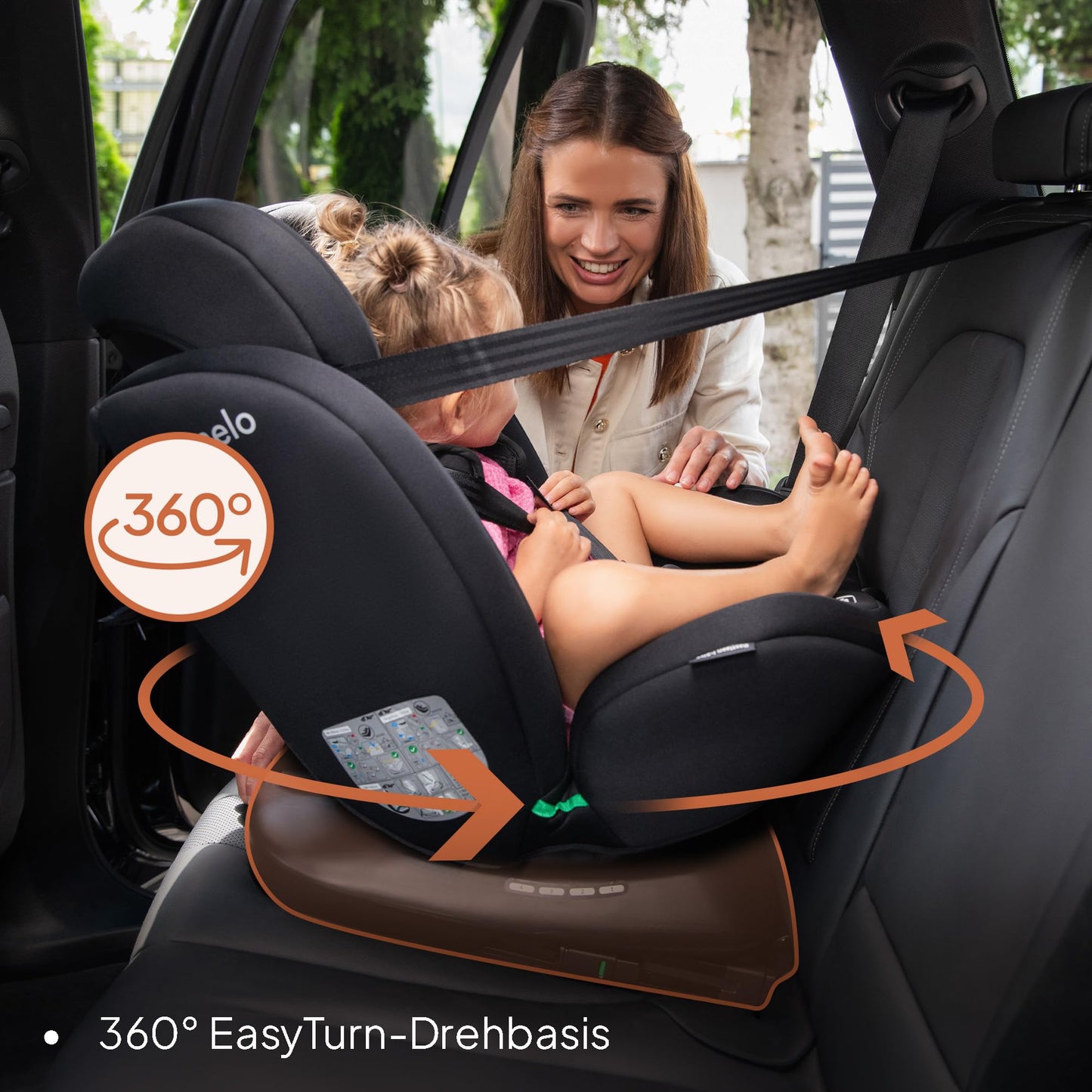 Lionelo Bastiaan i-Size 360° turvatool, 0-36 kg, 40-150 cm, Black Carbon