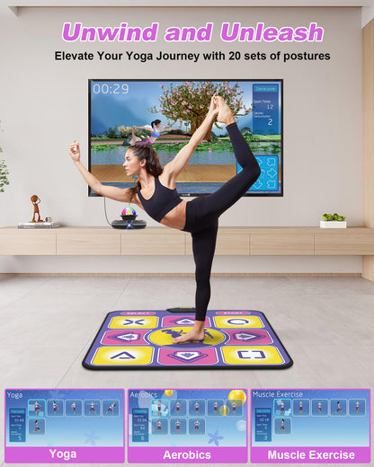 Acelufly tantsumatt HD-kaameraga, libisemiskindel mängumatt lastele ja täiskasvanutele (lilla)