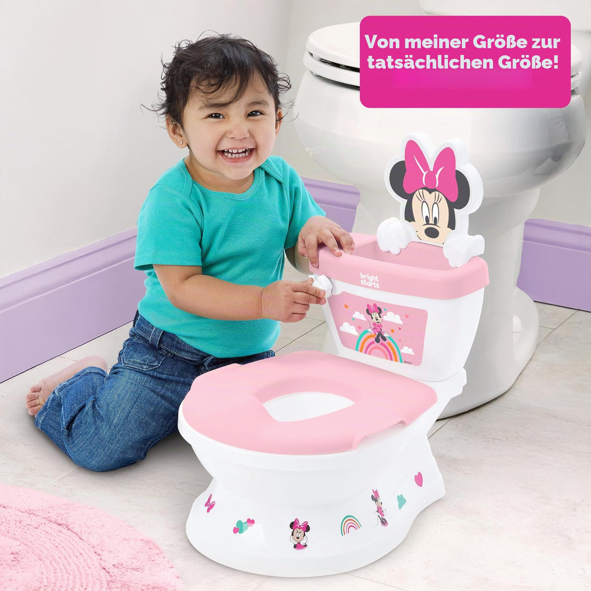 Bright Starts potiiste Minnie Mouse My Size 2-ühesüsteem, roosa, alates 18 kuust