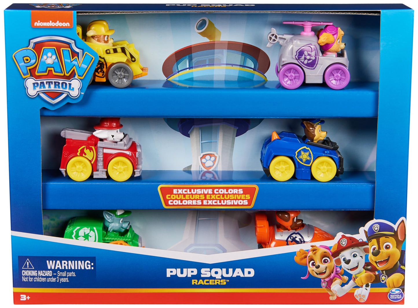 Paw Patrol Pup Squad Racers 6-osaline miniautode komplekt (6 cm)