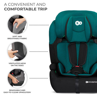 Kinderkraft Comfort UP i-Size turvatool 76–150 cm (9–36 kg), roheline