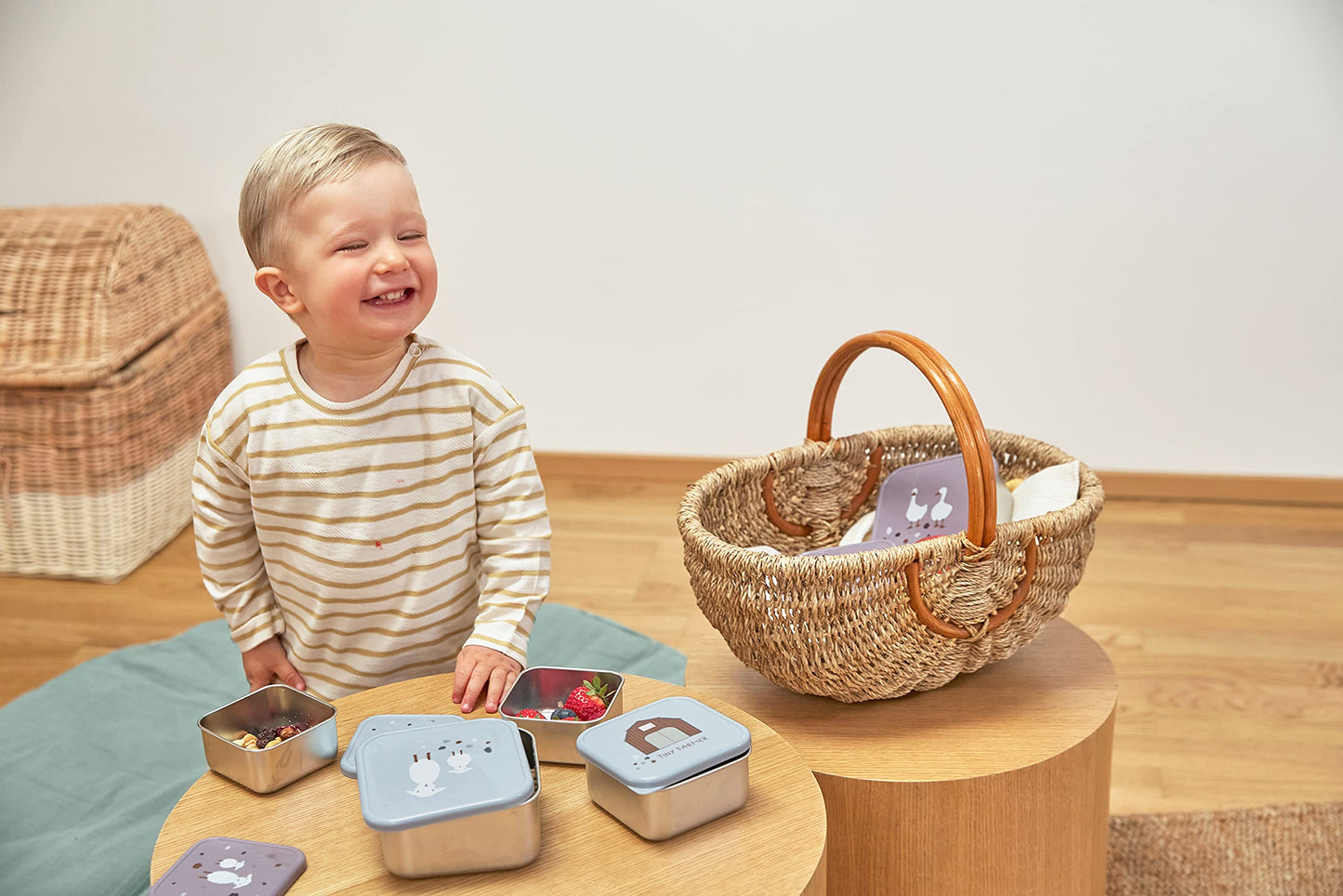 LÄSSIG Tiny Farmer roostevabast terasest snäkikarbid, 3 tk, lilla