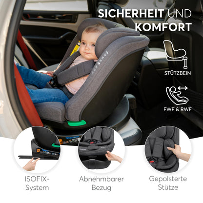 KikkaBoo i-SECURE 360° pöörlev turvatool 0–36 kg / 40–150 cm, tumehall