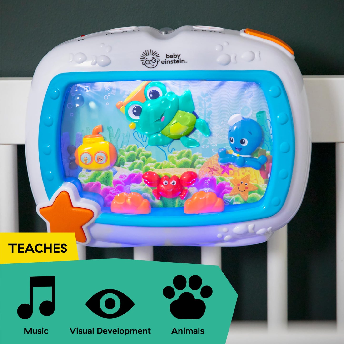 Baby Einstein Sea Dreams muusikaline öölamp ja voodimänguasi beebidele