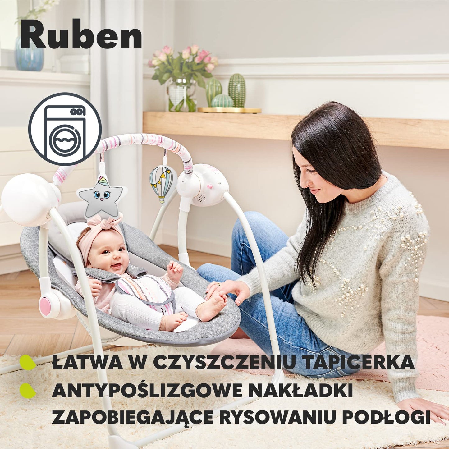 Lionelo Ruben elektriline beebikiik, kuni 9 kg, hall-türkiis