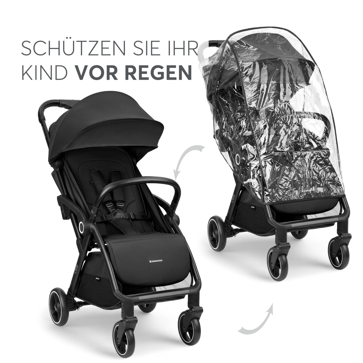 Kikka Boo CIELA kerge reisikäru, automaatne kokkupanek, 7,1 kg, must, kuni 22 kg