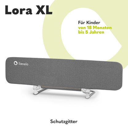 Lionelo Lora XL voodipiire vanemate voodile 150 cm, hall (18 kuud kuni 5 aastat)