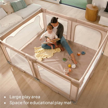 Lionelo Florence Easy Fold XL kokkupandav mänguaedik 150 × 180 cm, hall