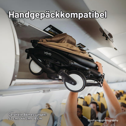 Stokke YOYO3 kergkäru/jalutuskäru, 6+ kuud, valge raam, Taupe kangad + vihmakile