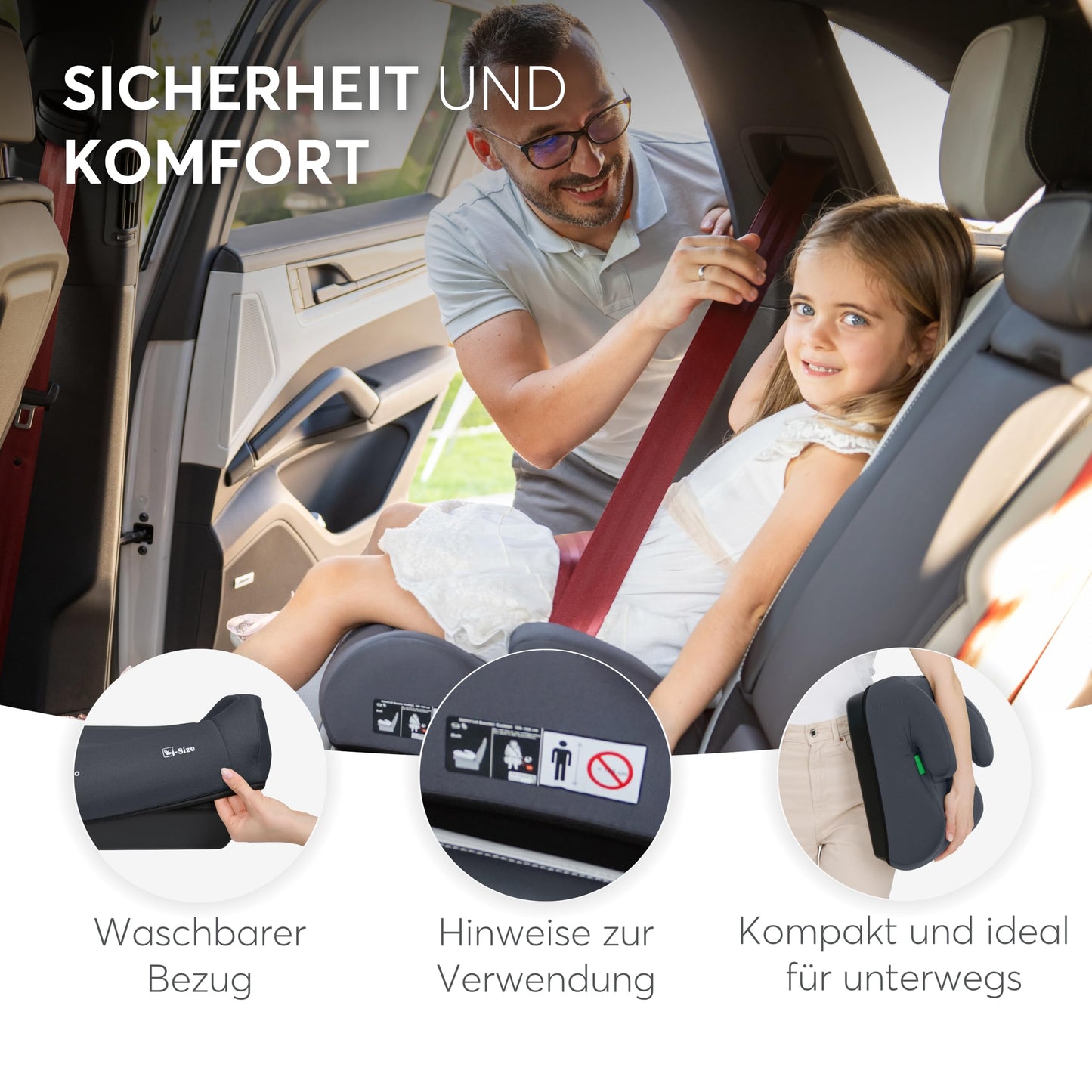 Kikka Boo turvatool i-UP, i-Size, 125-150 cm, hall, 7-12 a, 22-36 kg