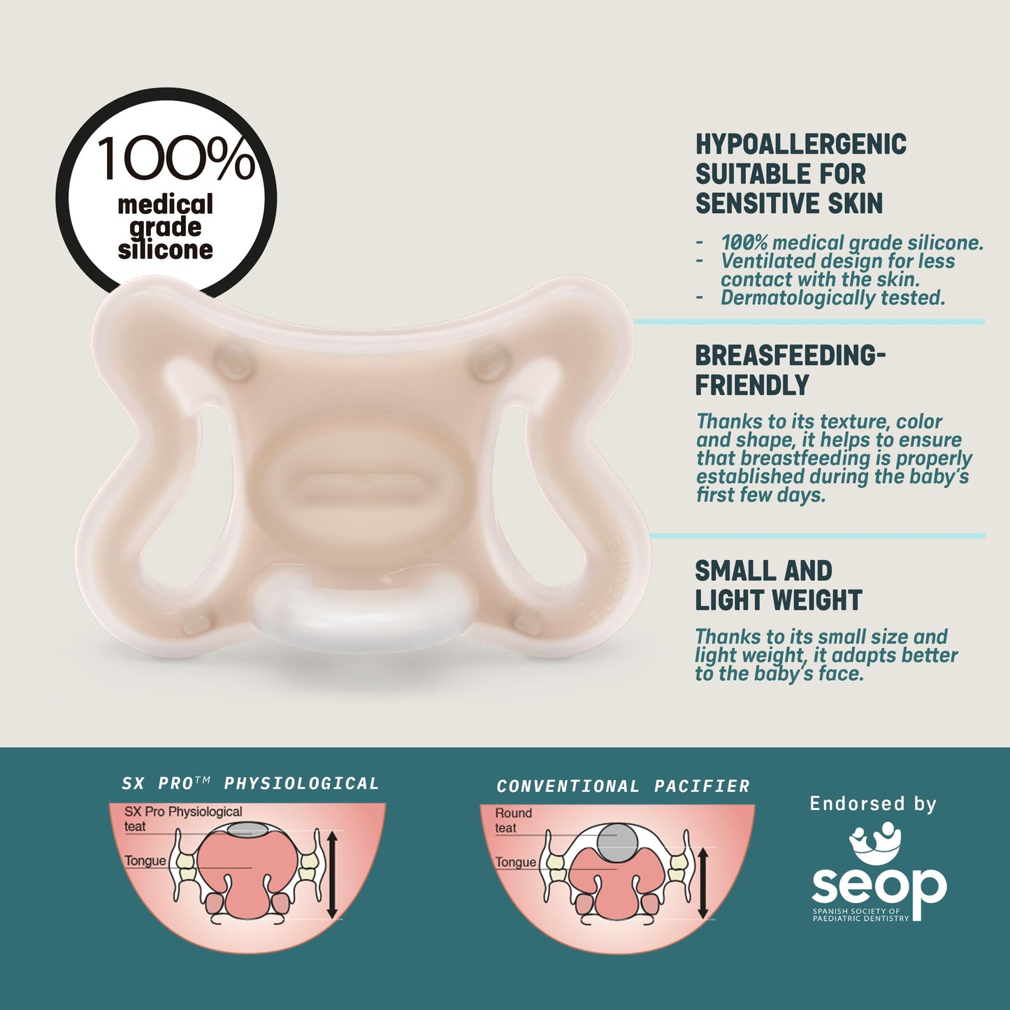 Suavinex Zero Zero silikoonlutt SX Pro 0–6 kuud, Deep