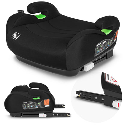 Lionelo Luuk FIX I-Size turvaiste ISOFIX 22–36 kg / 125–150 cm, must karbon