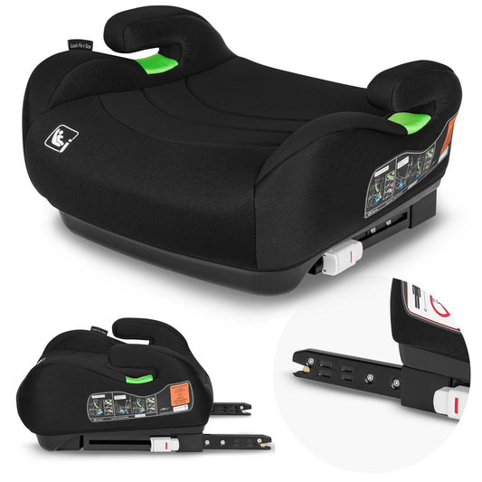 Lionelo Luuk FIX I-Size turvaiste ISOFIX 22–36 kg / 125–150 cm, must karbon