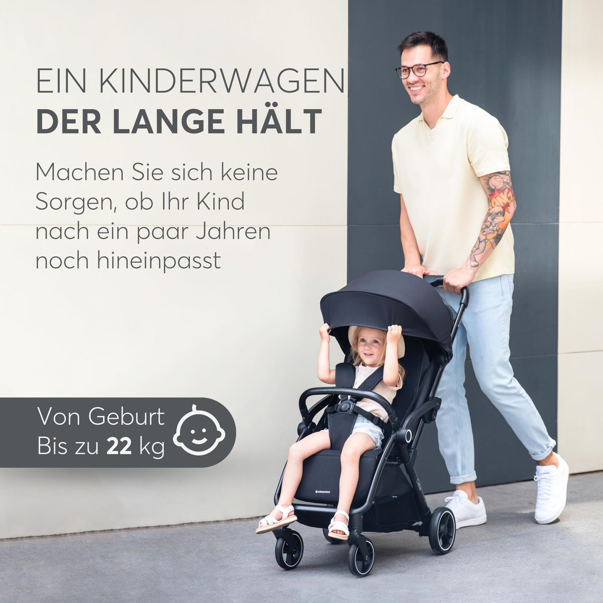 Kikka Boo CIELA kerge reisikäru, automaatne kokkupanek, 7,1 kg, must, kuni 22 kg