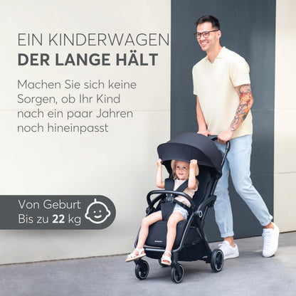 Kikka Boo CIELA kerge reisikäru, automaatne kokkupanek, 7,1 kg, must, kuni 22 kg