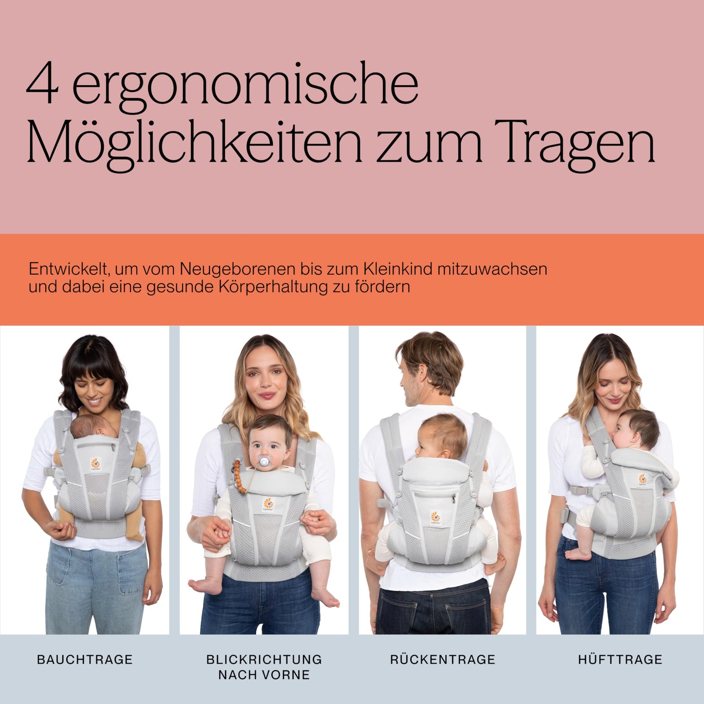 Ergobaby Omni Breeze beebikandekott Pearl Grey, alates sünnist kuni 20,4 kg