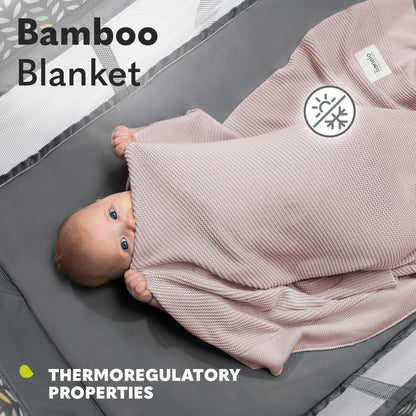 Lionelo bambusest beebitekk 100×75 cm, 100% puuvill, antibakteriaalne ja hüpoallergeenne, roosa