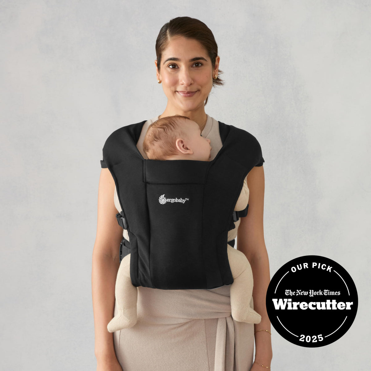 Ergobaby Embrace beebikandekott vastsündinule 0–12 kuud, Pure Black