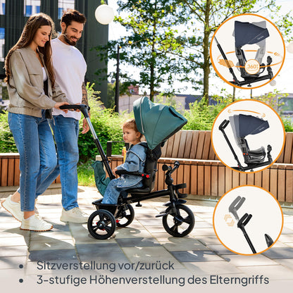 Lionelo Haari 2 ühes kolmerattaline jalgratas lükkesangaga, sinine, alates 18 kuust kuni 25 kg
