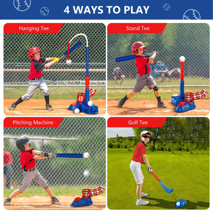 SKERITO laste pesapallikomplekt 4-ühes (T-Ball), sinine, 3–7 a