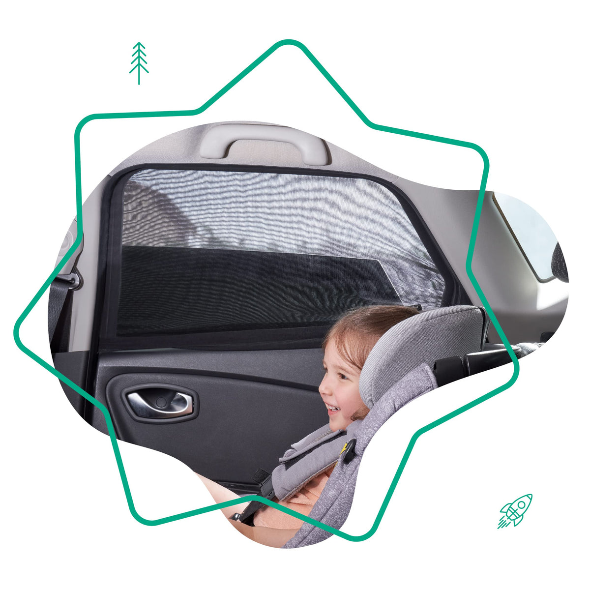 Badabulle autoakende päikesekaitse 2 tk, must, B070001