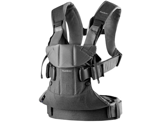 BabyBjörn Baby Carrier One – vastsündinust kuni 15 kg, puuvillasegu, denimhall/tumehall