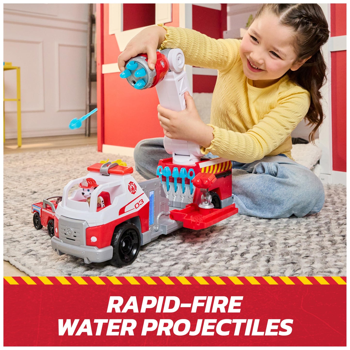Paw Patrol Fire Rescue Deluxe Marshalli tuletõrjeauto helide, tuleefektide ja miniautoga