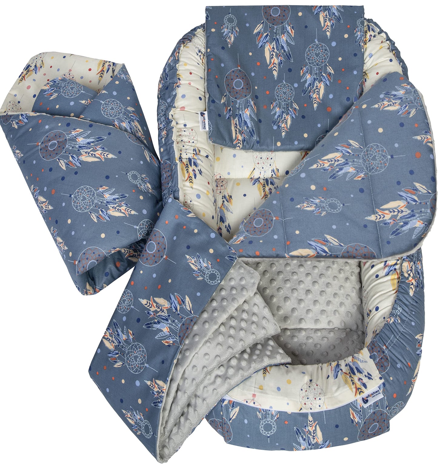 Medi Partners beebipesa komplekt vastsündinule, 5-osaline, tumesinine/unenägudepüüdja