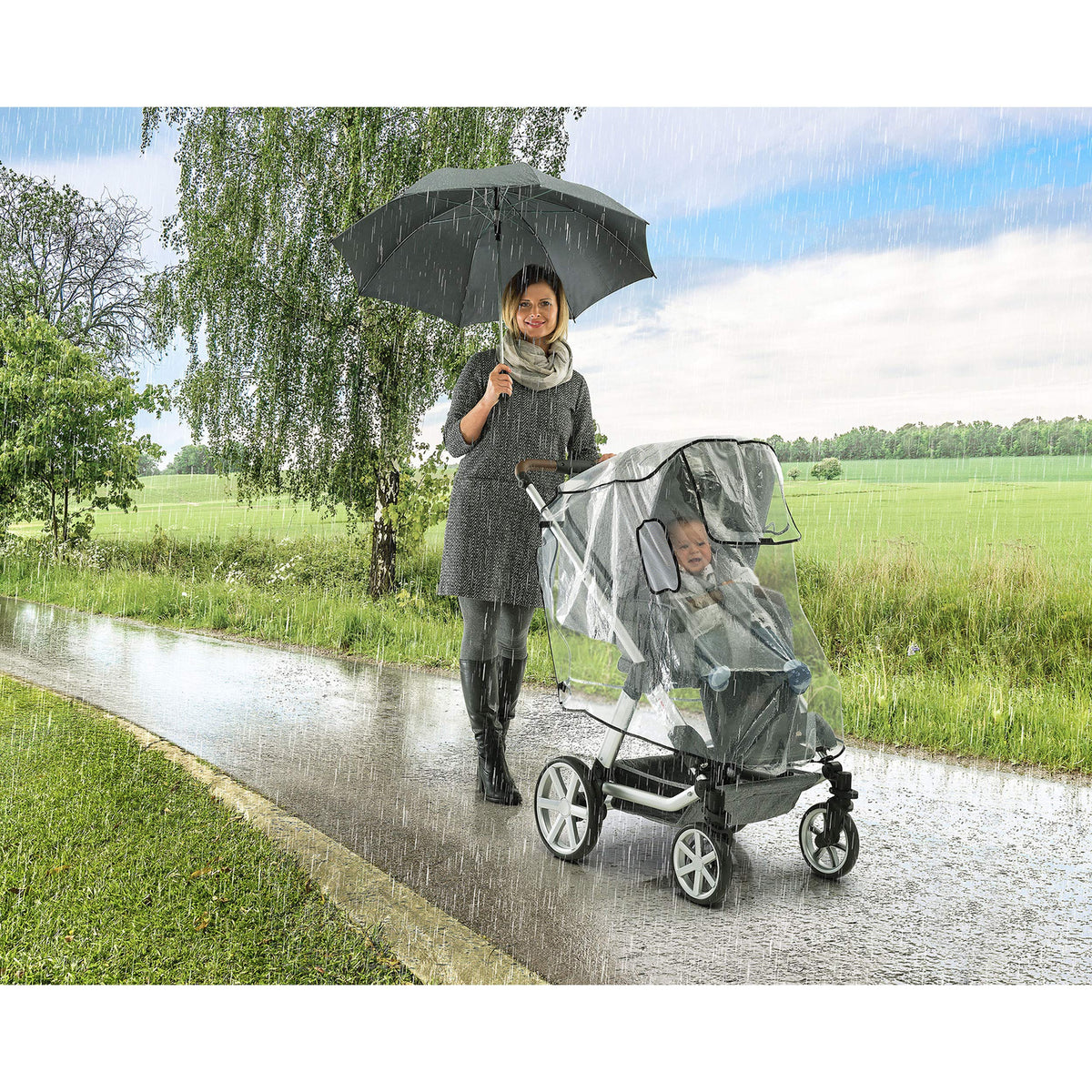 Reer RainCover Active vihmakile kärule, universaalne, läbipaistev, mudel 70533