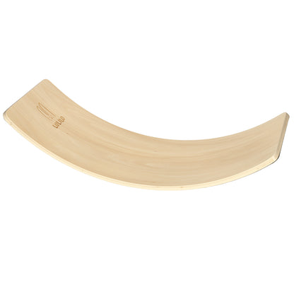 Montessori tasakaalulaud lastele, naturaalne puit halli vildiga (82 × 30 cm)