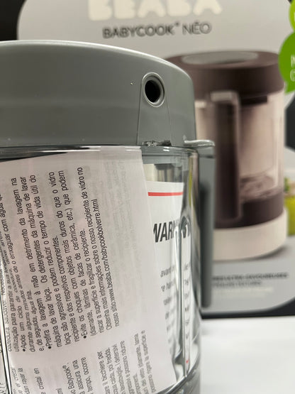 BEABA Babycook NEO beebitoidu valmistaja, klaas ja roostevaba teras, 1250 ml, hall/valge