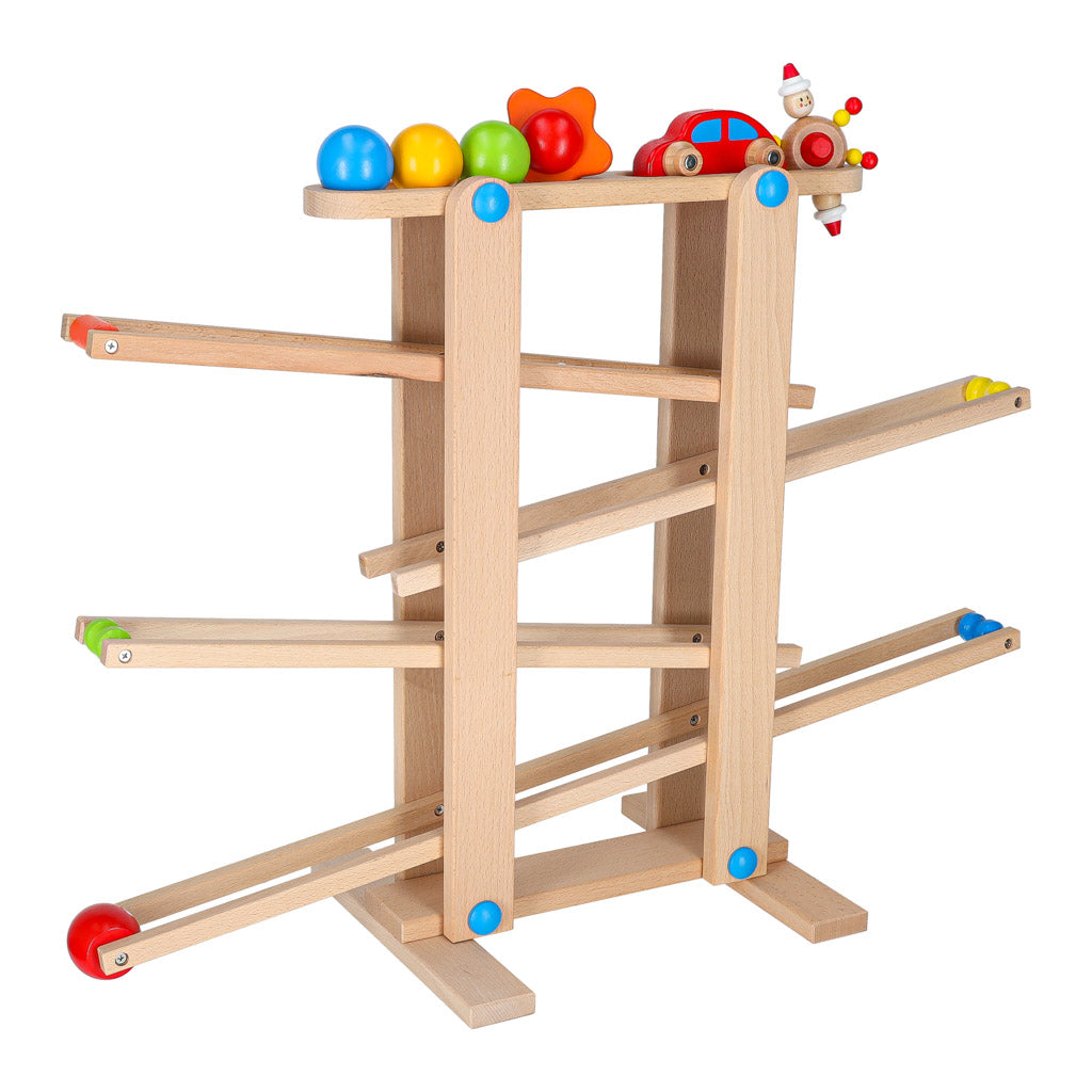 Puidust Montessori kuulirada XXL auto ja 4 kuuliga (alates 3. eluaastast)