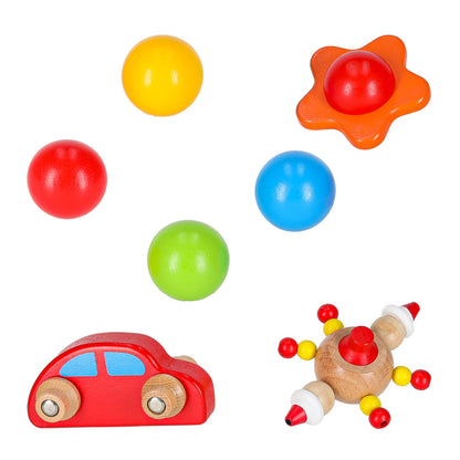 Puidust Montessori kuulirada XXL auto ja 4 kuuliga (alates 3. eluaastast)