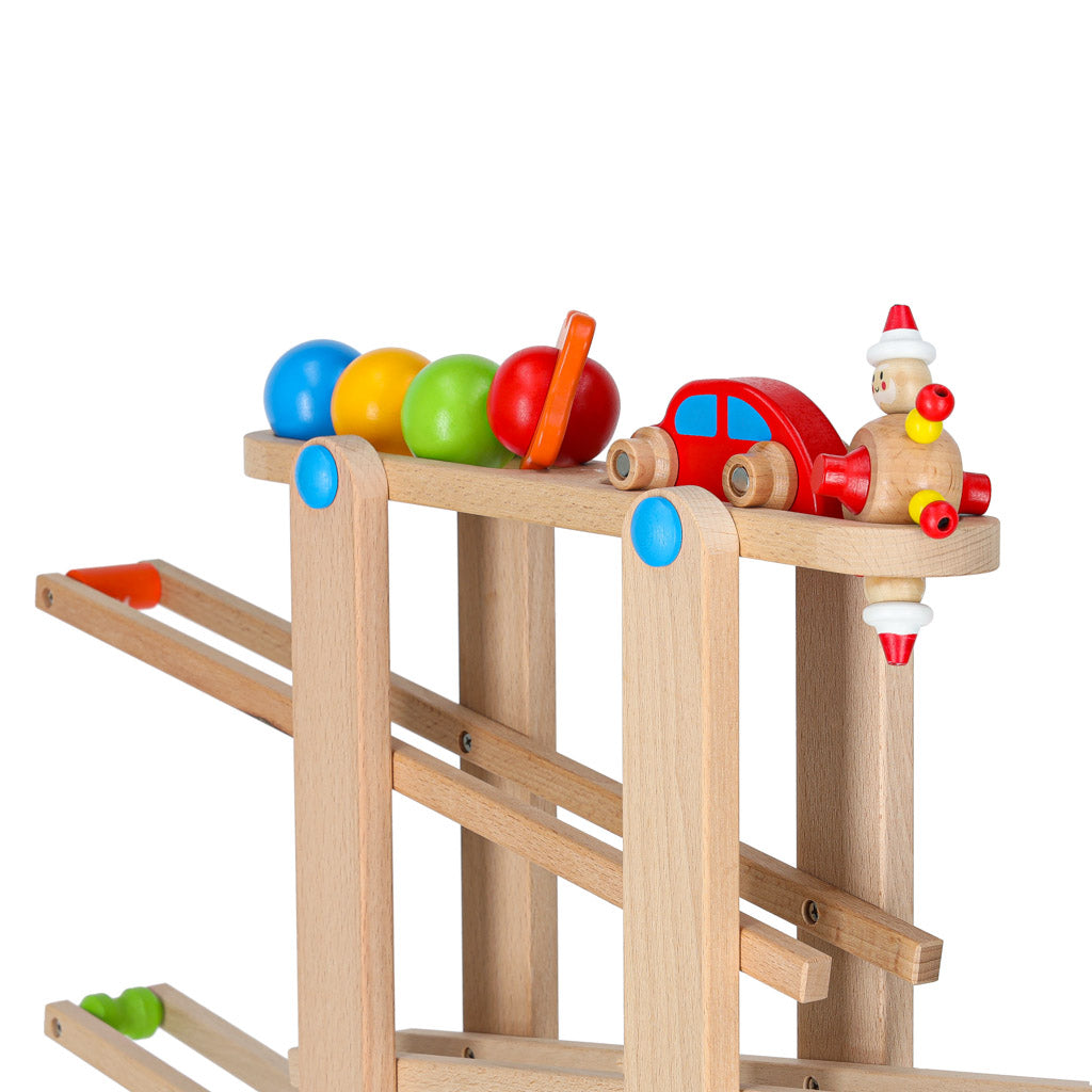 Puidust Montessori kuulirada XXL auto ja 4 kuuliga (alates 3. eluaastast)