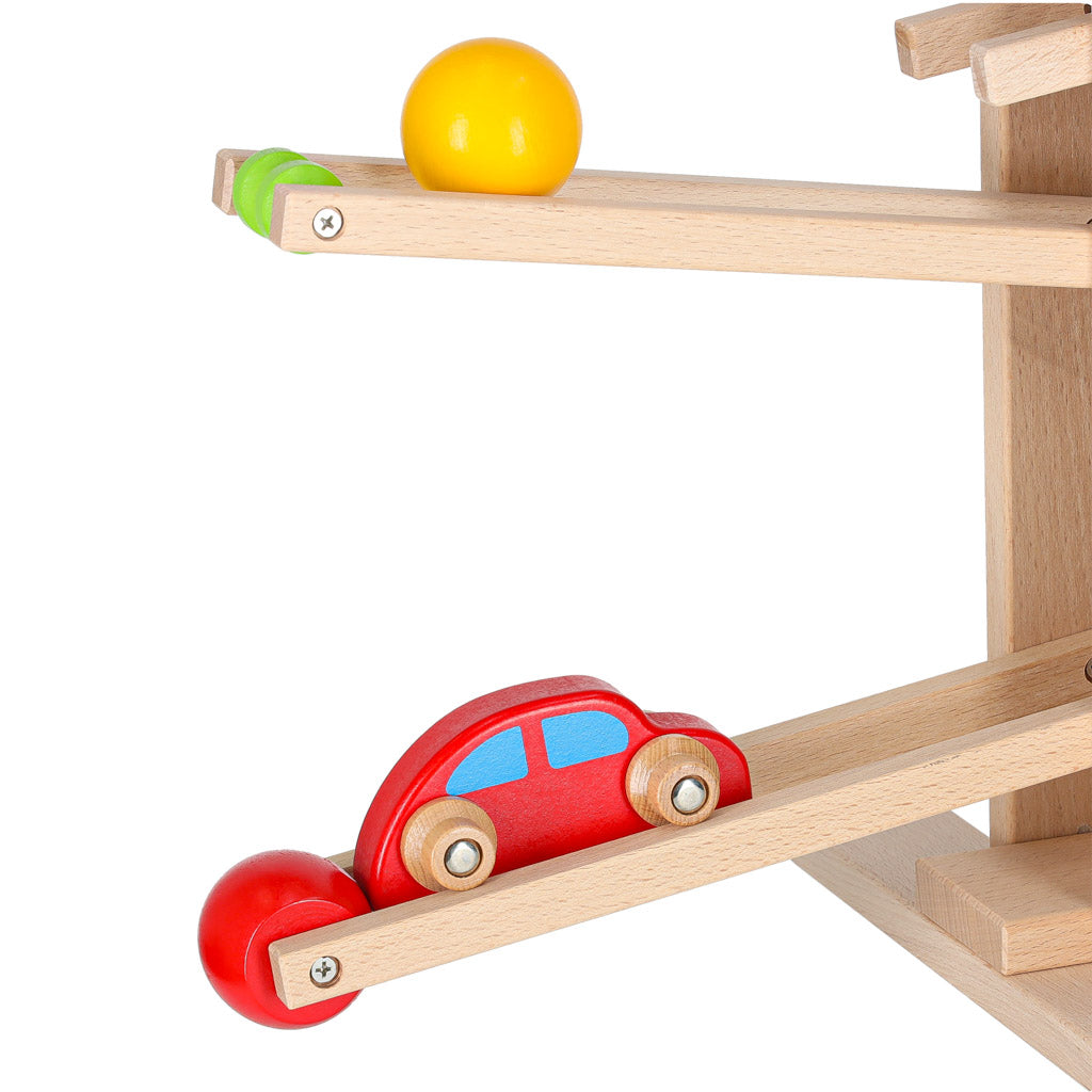 Puidust Montessori kuulirada XXL auto ja 4 kuuliga (alates 3. eluaastast)