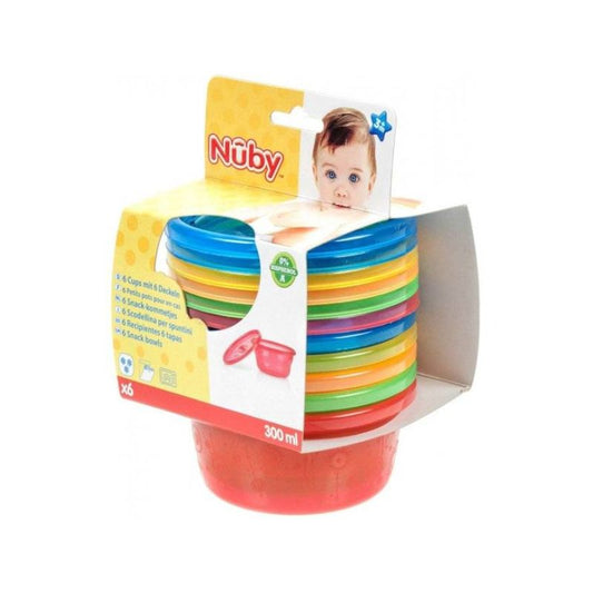 Nuby suupistete kausside komplekt kaantega, 6 tk (300 ml)