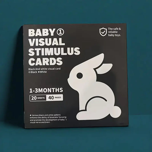 Mustvalged visuaalsed stimulatsioonikaardid beebidele, 20 tk (0–3 kuud)