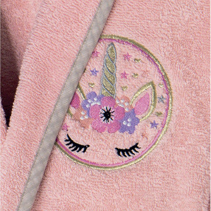 Interbaby laste froteehommikumantel Unicorn, roosa, 6–8 aastat