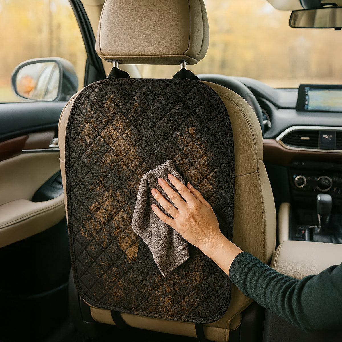 Auto istme seljatoe kaitsekate, veekindel ja universaalne, 45 × 68 cm, must